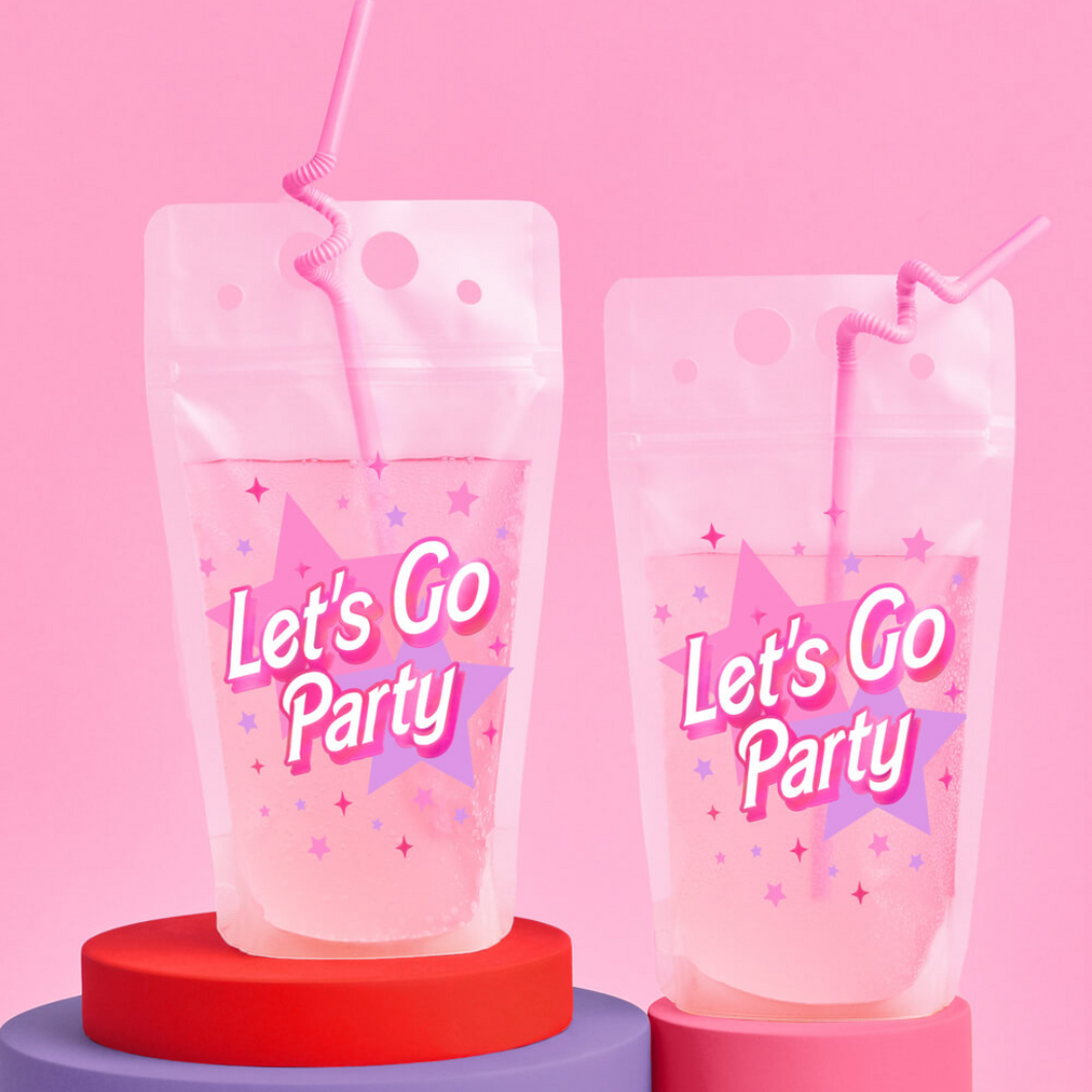 Pink Party Drink Pouches - Ellie and Piper