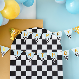 Trophy Cup Happy Birthday Banner - Ellie and Piper