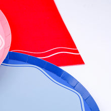 Blue Color Block Dinner Paper Plates - Ellie and Piper