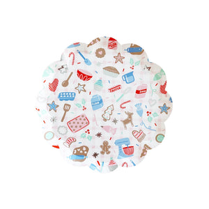Baking Spirits Bright Scalloped Small Paper Plates - Ellie and Piper