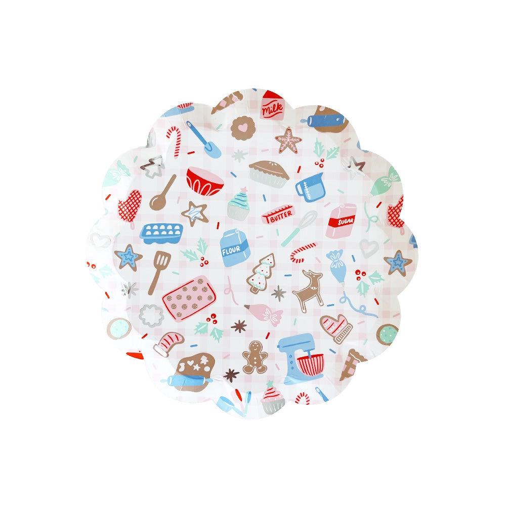 Baking Spirits Bright Scalloped Small Paper Plates - Ellie and Piper
