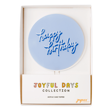 Happy Birthday Blue Acrylic Cake Topper - Ellie and Piper