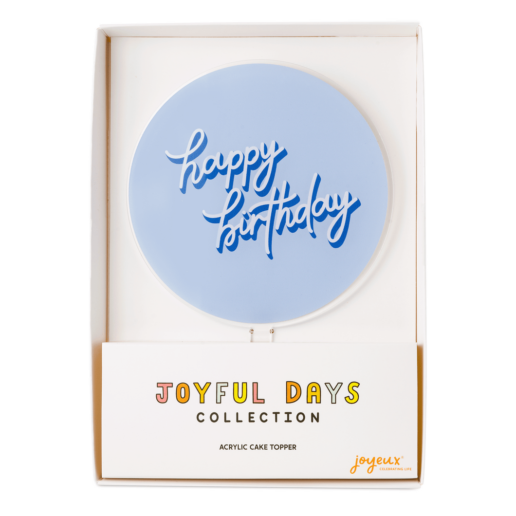 Happy Birthday Blue Acrylic Cake Topper - Ellie and Piper