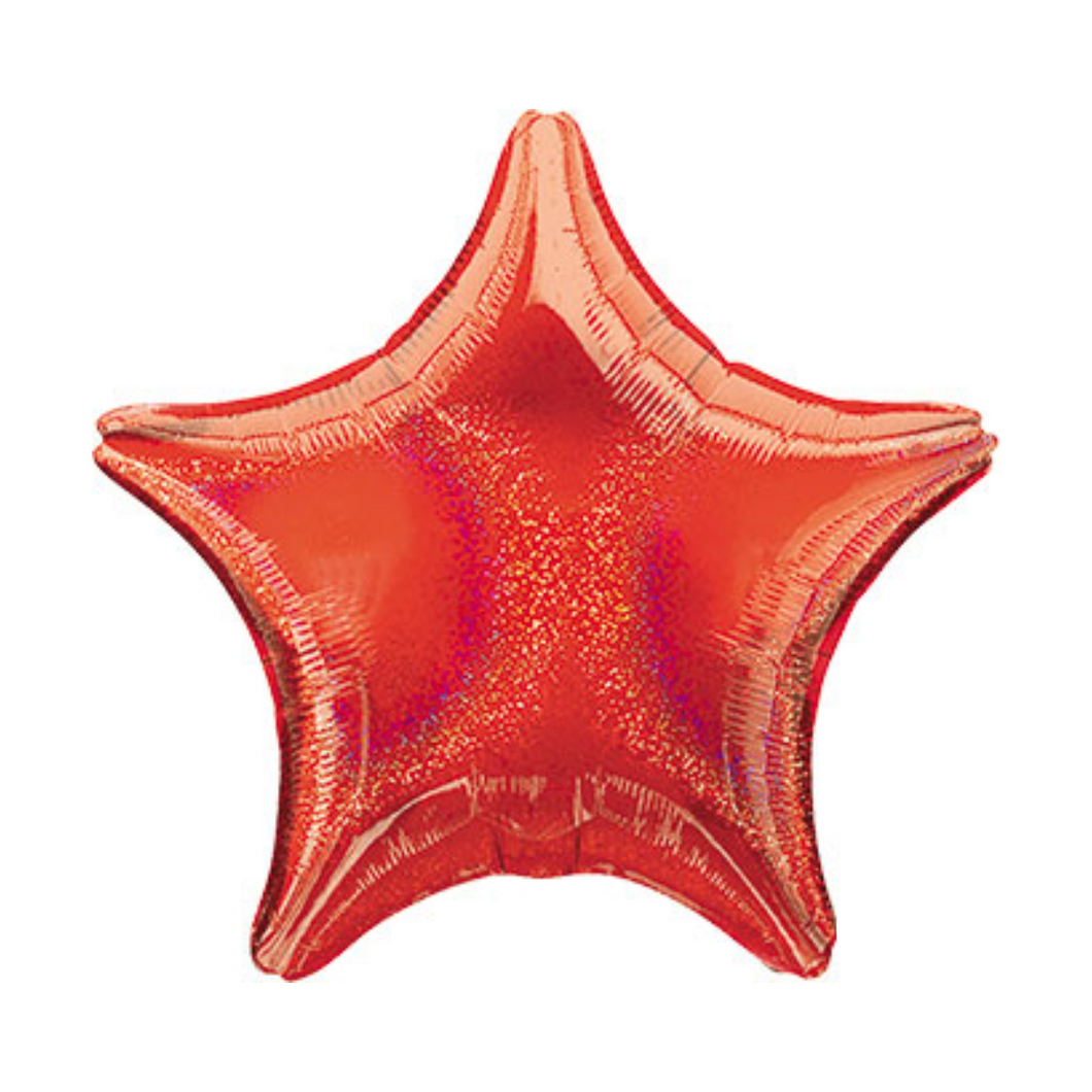 Dazzler Red Holographic Star Shaped Balloon - Ellie and Piper