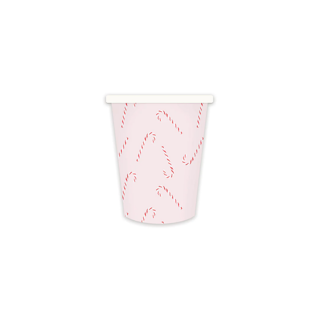 Whimsy Santa Scattered Candy Cane Paper Party Cups - Ellie and Piper