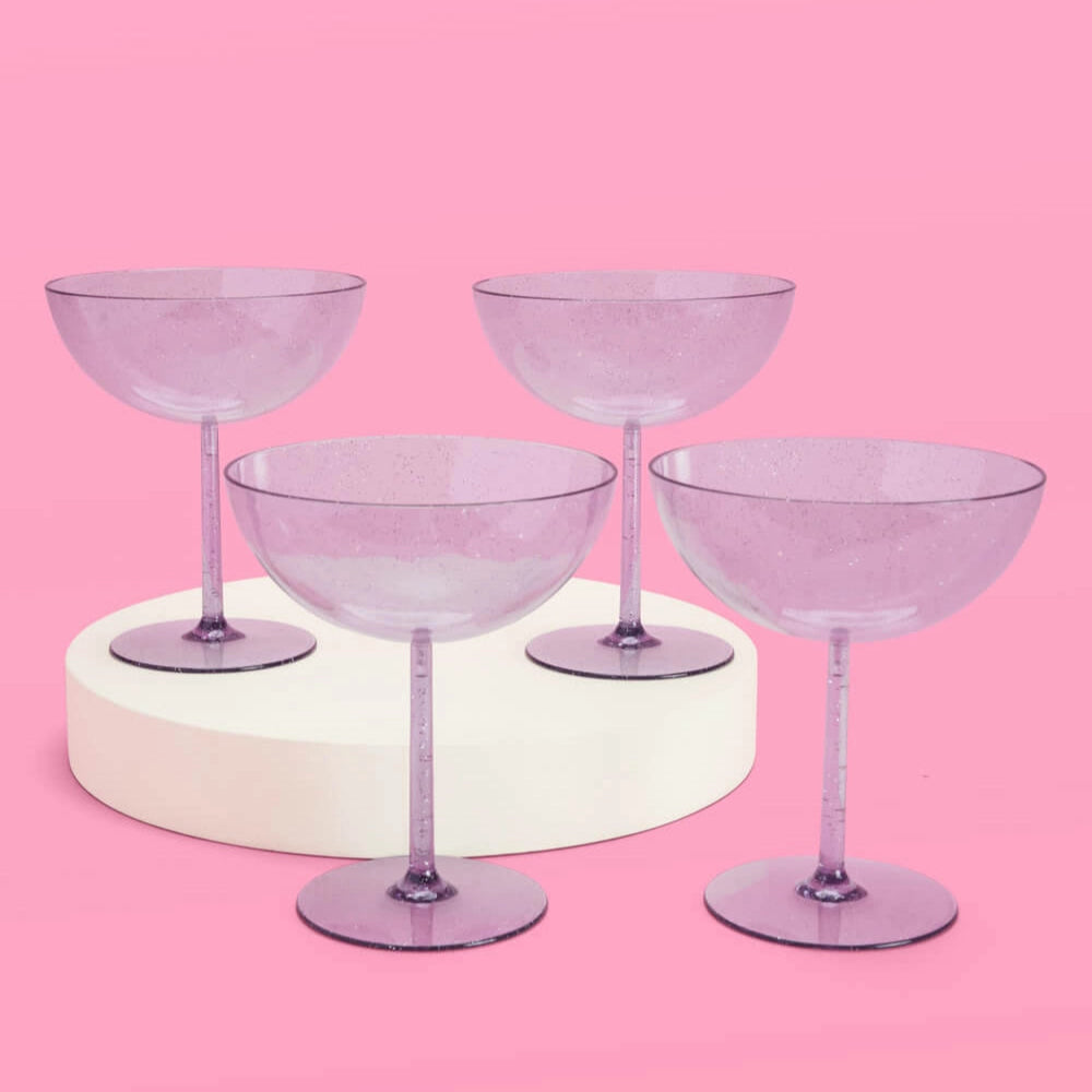 Plastic Purple Coupe Cups - Ellie and Piper