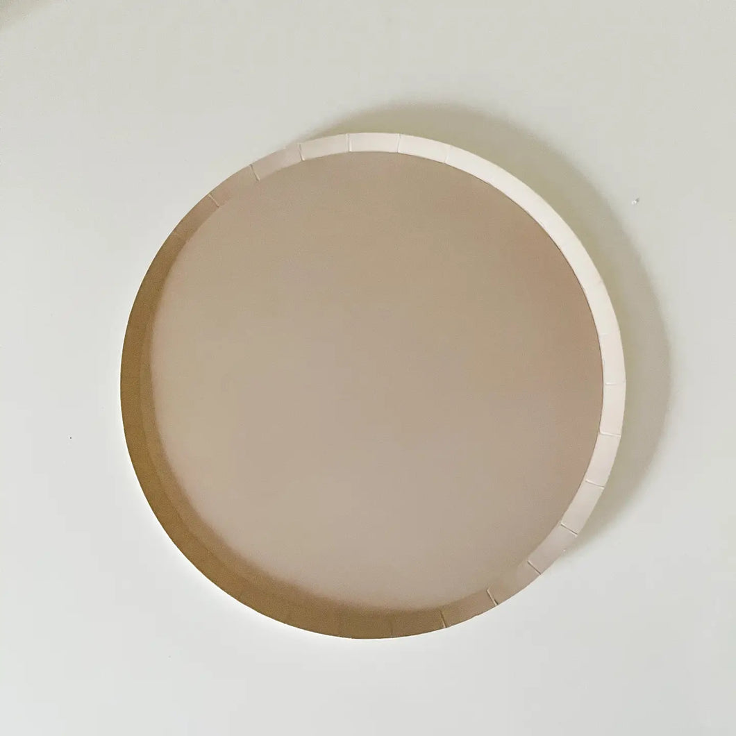 Matte Beige Large Paper Plates - Ellie and Piper