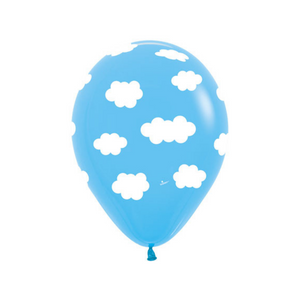 11" Blue Cloud Print Latex Balloon - Ellie and Piper