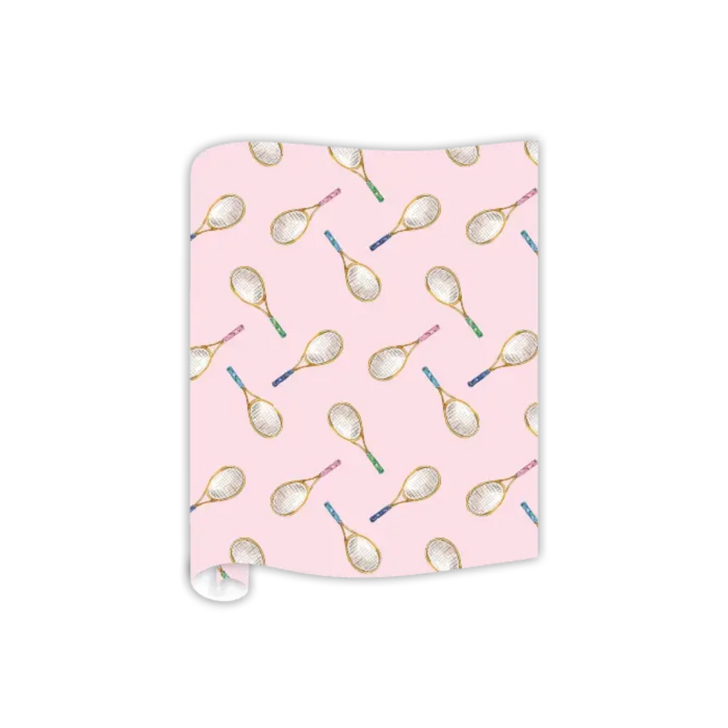 Hand Painted Tennis Racket Pattern Table Runner - Ellie and Piper