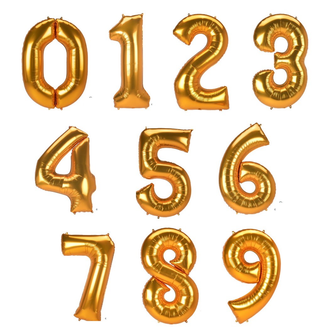 Jumbo Number Balloon Gold - Ellie and Piper