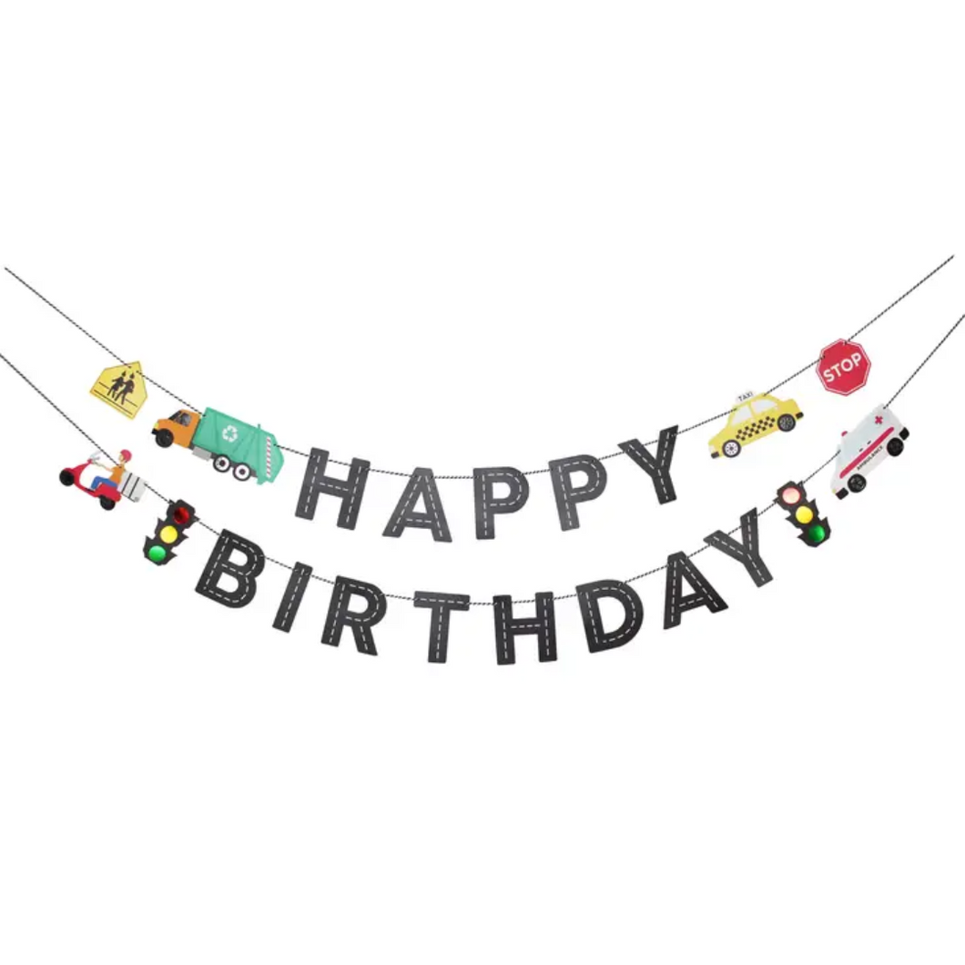 Transportation Birthday Banner - Ellie and Piper