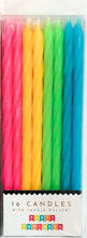 Neon Rainbow Spiral Birthday Candles (16 Count) - Ellie and Piper