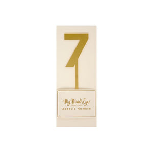 Gold Mirrored Acrylic Number Cake Topper - 1 through 9 - Ellie and Piper