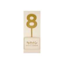 Gold Mirrored Acrylic Number Cake Topper - 1 through 9 - Ellie and Piper
