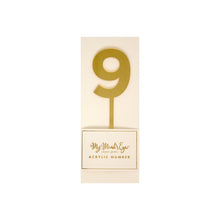 Gold Mirrored Acrylic Number Cake Topper - 1 through 9 - Ellie and Piper