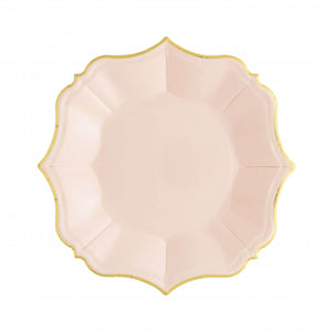 Ornate Blush Pink Dessert Paper Plates - Ellie and Piper