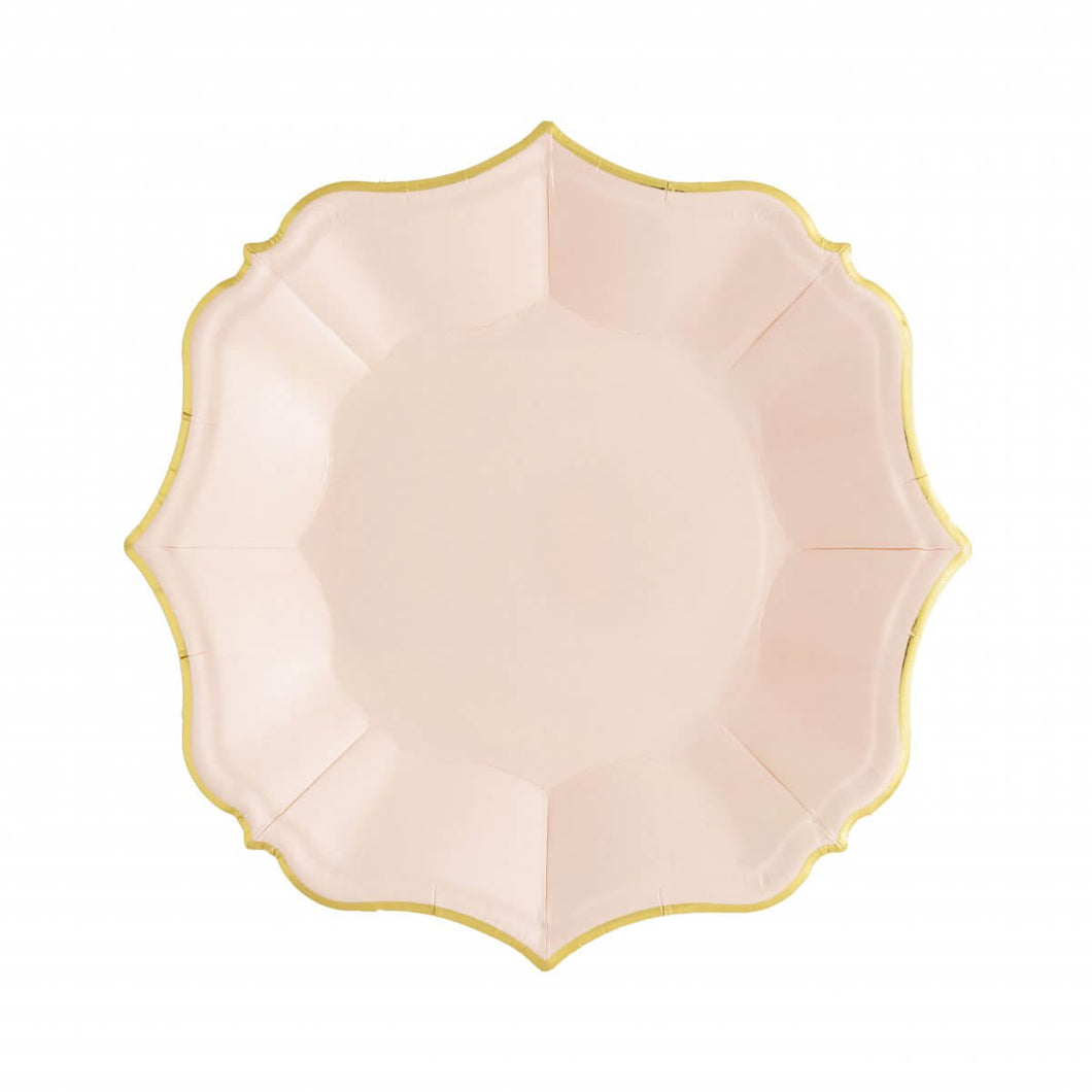Ornate Blush Pink Dessert Paper Plates - Ellie and Piper