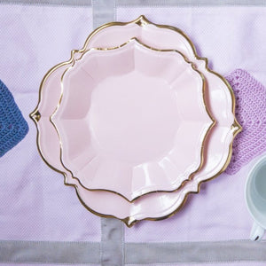 Ornate Blush Pink Dessert Paper Plates - Ellie and Piper