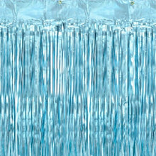 Light Blue Fringe Curtain Backdrop - Ellie and Piper