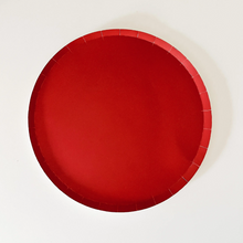 Matte Red Large Paper Plates - Ellie and Piper