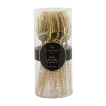 Gold Glitter Plastic Mini Forks (Cutlery) - Ellie and Piper