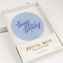 Happy Birthday Blue Acrylic Cake Topper - Ellie and Piper