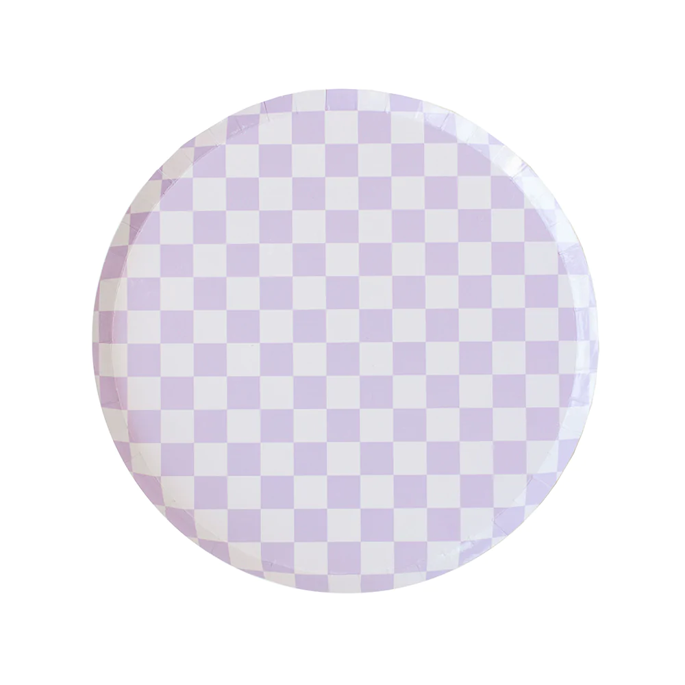 Check It! Purple Posse Dessert Plates - Ellie and Piper