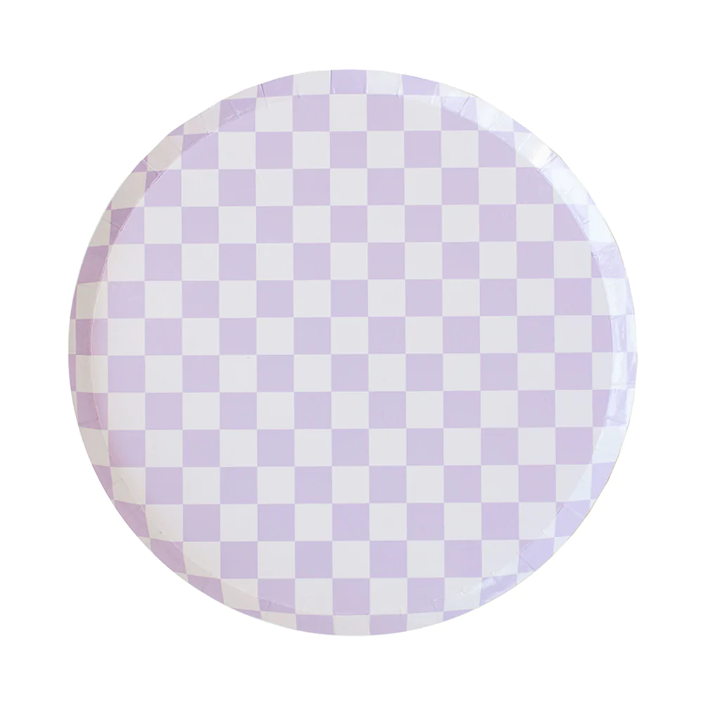Check It! Purple Posse Dinner Plates - Ellie and Piper