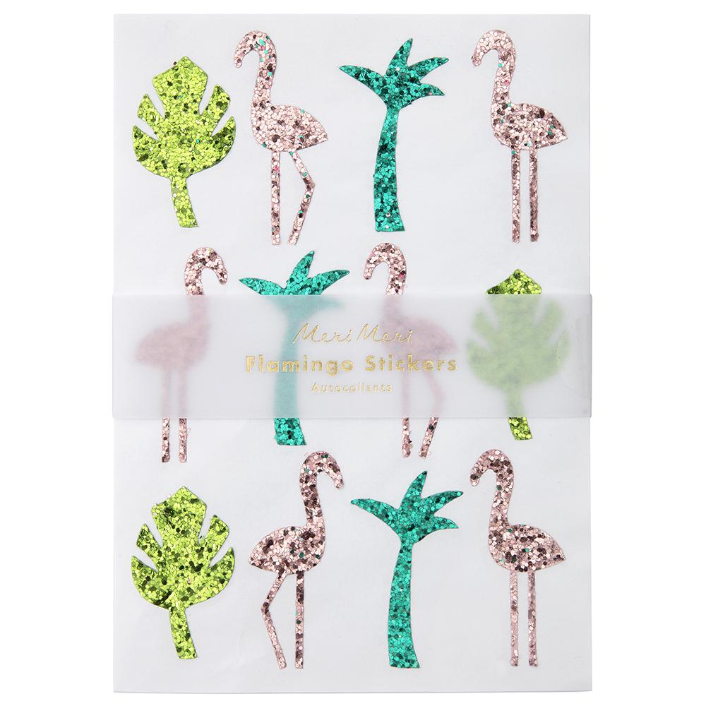 Glitter Flamingo Stickers - Ellie and Piper