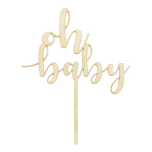 Wooden 'Oh Baby' Cake Topper - Ellie and Piper
