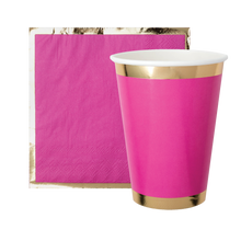 Party Cocktail Napkin - Pinky Pie Bright Pink - Ellie and Piper
