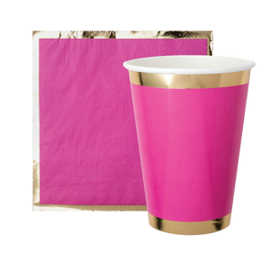 Party Cocktail Napkin - Pinky Pie Bright Pink - Ellie and Piper