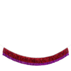 Red and Pink Tinsel Fringe Garland - Ellie and Piper