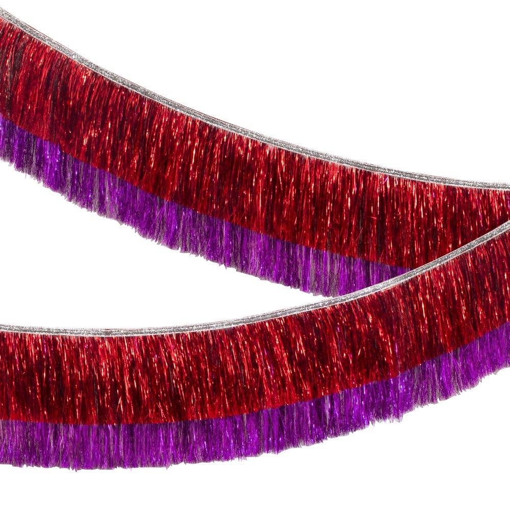 Red and Pink Tinsel Fringe Garland - Ellie and Piper