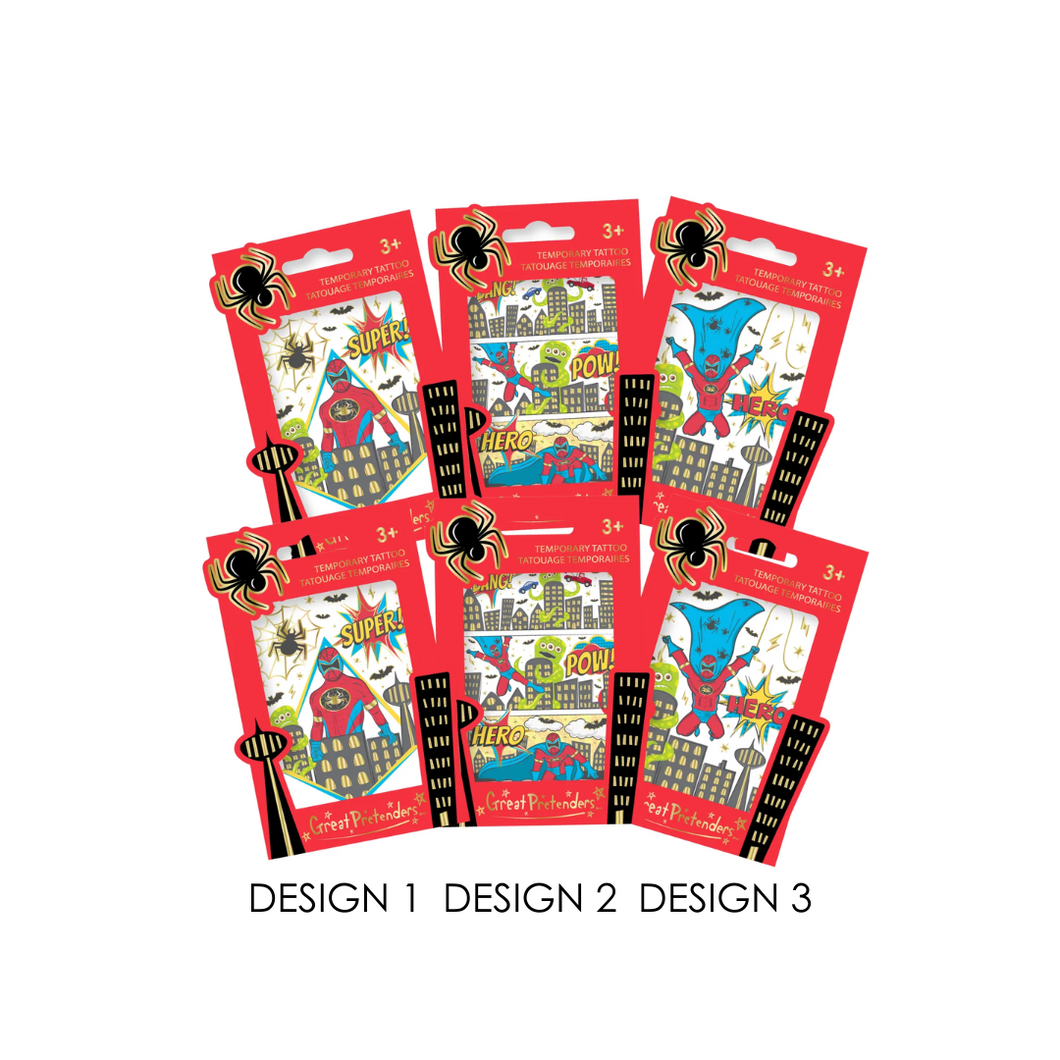 Spider Superhero Temporary Tattoos - Ellie and Piper