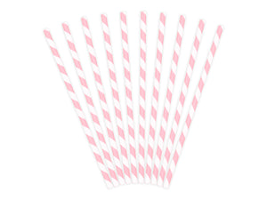 Light Pink Stripe Straws - Ellie and Piper