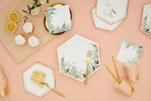 Secret Garden - White Botanicals Large Paper Plates - Ellie and Piper