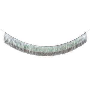 Silver Iridescent Tinsel Fringe Garland - Ellie and Piper