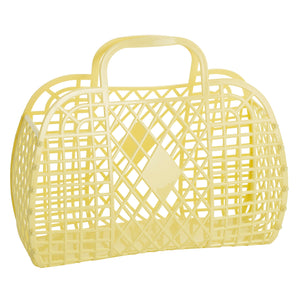 Large Retro Basket - Yellow - Ellie and Piper