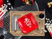 Red Pirates Party Square Paper Plates - Ellie and Piper