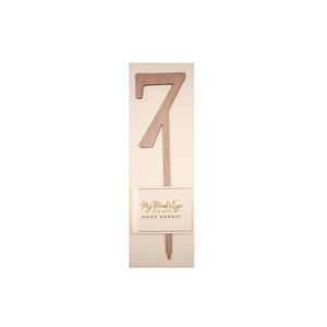 Botanical Wood Number Pick Cake Topper - 1 through 9 - Ellie and Piper