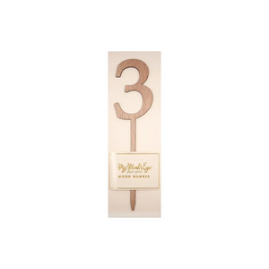 Botanical Wood Number Pick Cake Topper - 1 through 9 - Ellie and Piper