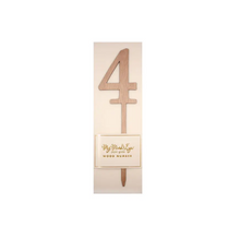 Botanical Wood Number Pick Cake Topper - 1 through 9 - Ellie and Piper