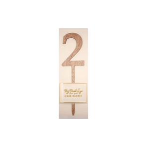 Botanical Wood Number Pick Cake Topper - 1 through 9 - Ellie and Piper
