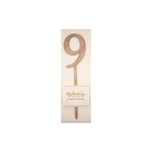 Botanical Wood Number Pick Cake Topper - 1 through 9 - Ellie and Piper
