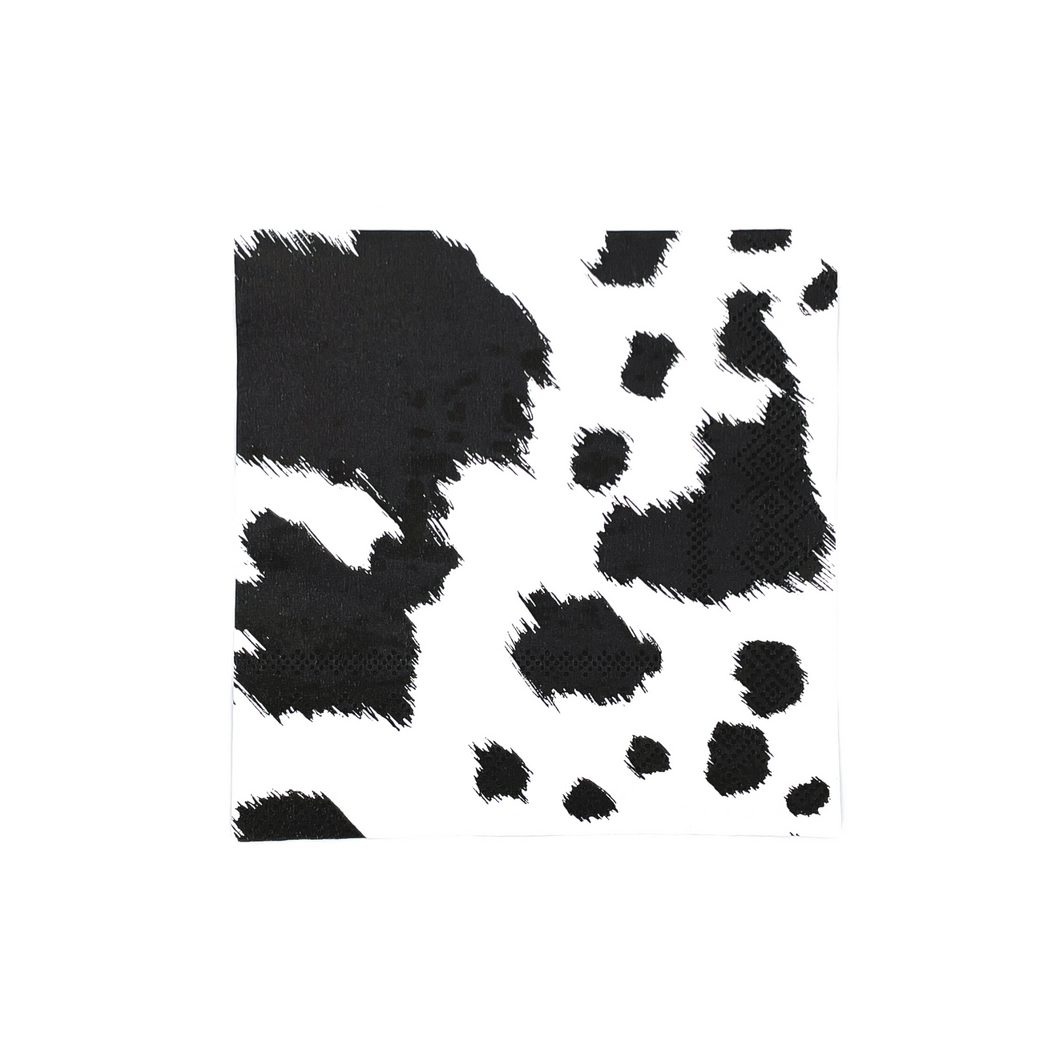 Black Cowhide Cocktail Napkins - Ellie and Piper