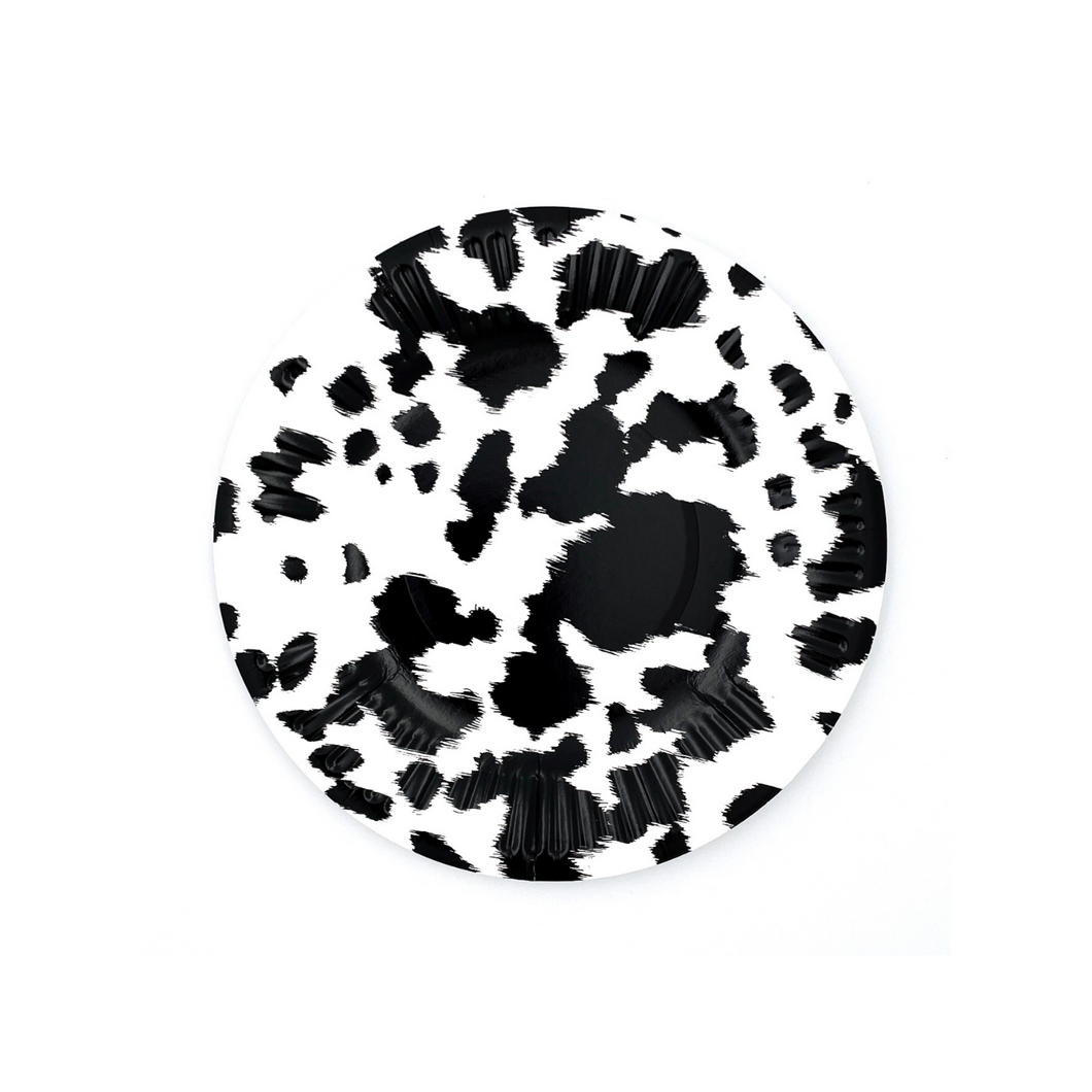 Black Cowhide Dessert Plates - Ellie and Piper