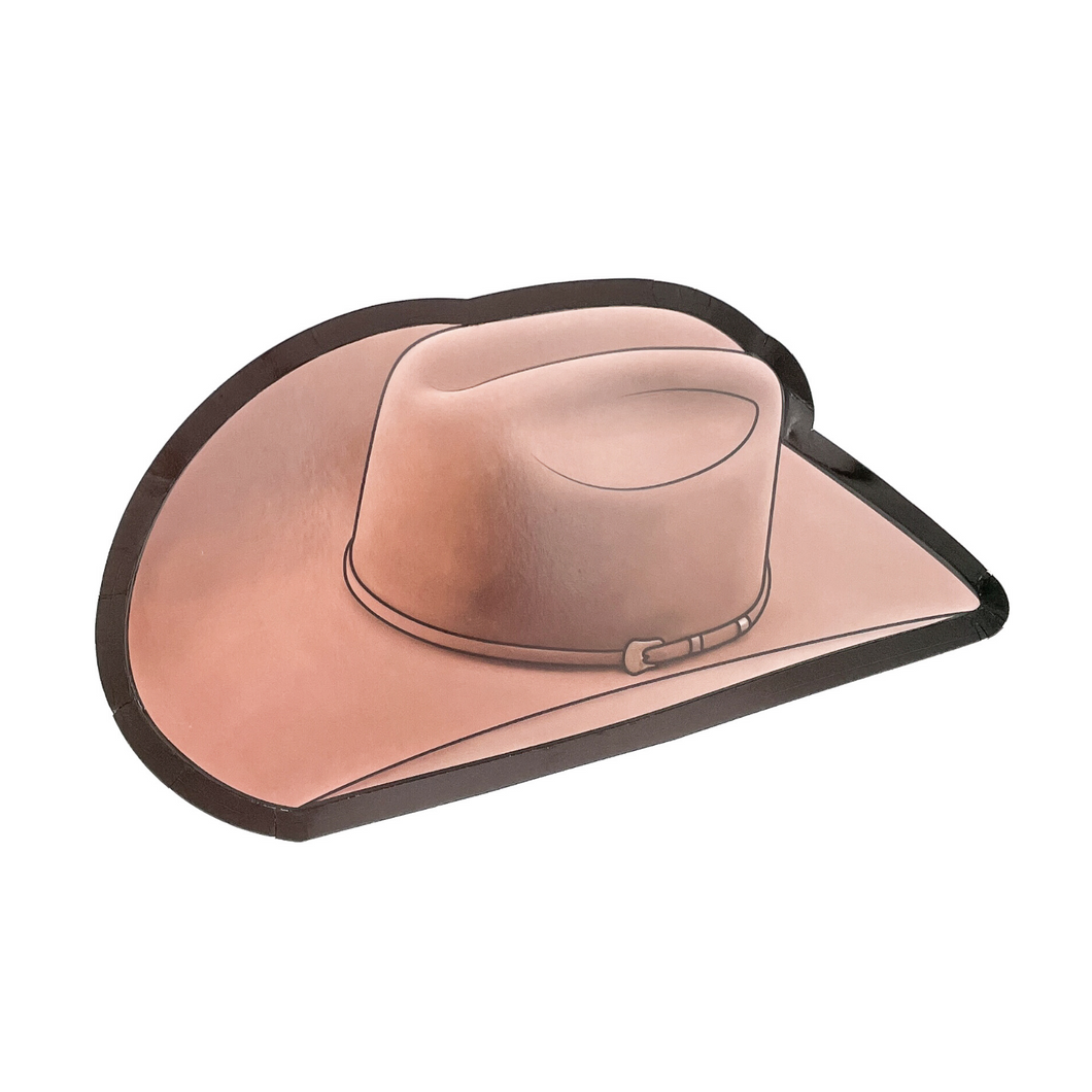 Brown Felt Hat Dessert Plates - Ellie and Piper
