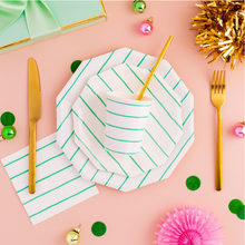 Frenchie Striped Large Plates - Clover - Ellie and Piper
