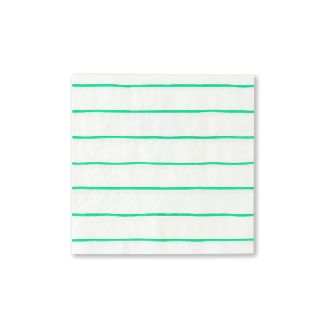 Frenchie Striped Napkins - Clover - Ellie and Piper